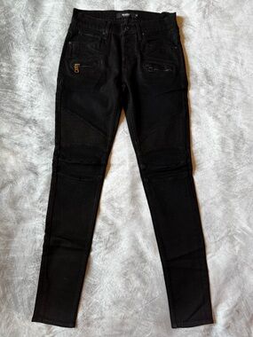 Hudson Jeans Women’s Skinny Moto Jeans in Black